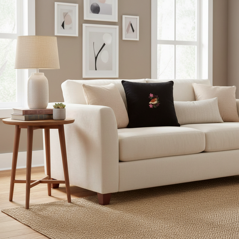 Tribal Geddes Hand Embroidered Italian Velvet Pillow