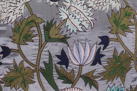 handmade Pillow Gray Blue Handmade square embroided silk pillow