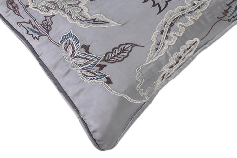 handmade Pillow Gray Blue Handmade square embroided silk pillow