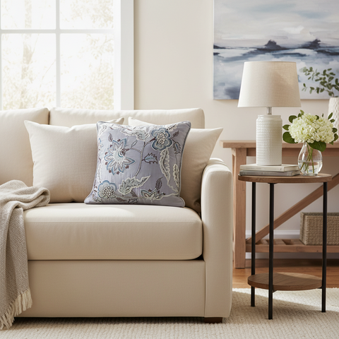 Eclectic McAllist Silk Embroidered Handmade Pillow