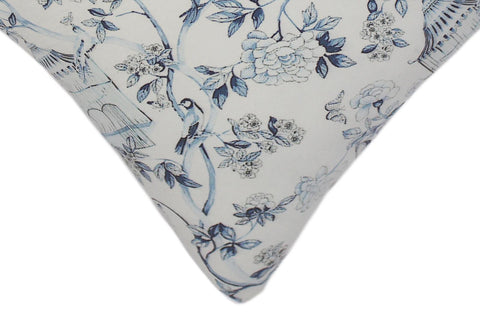 handmade  Pillow Ivory Blue Hand-Woven SQUARE PRINTED VEL pillow