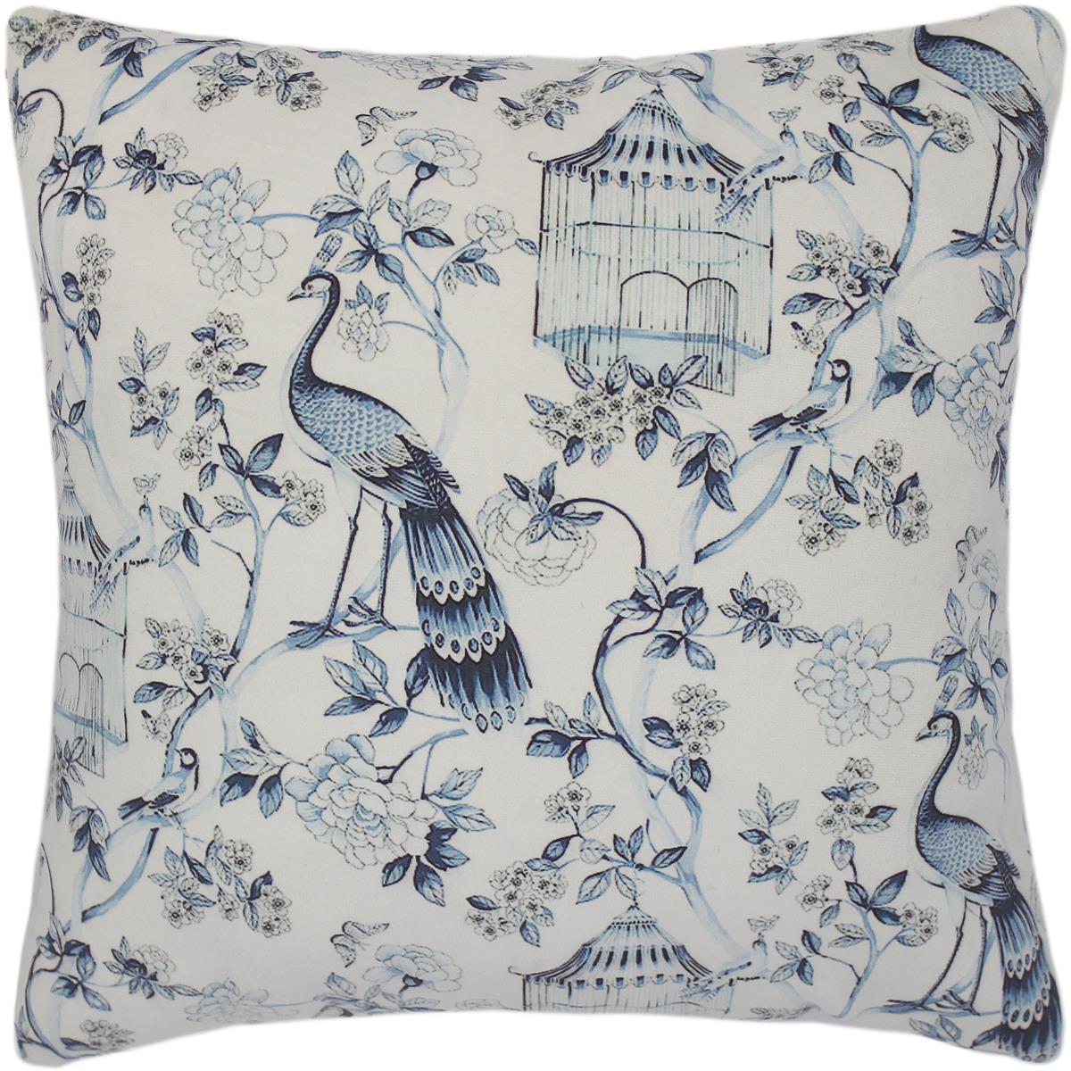 handmade  Pillow Ivory Blue Hand-Woven SQUARE PRINTED VEL pillow