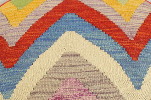 handmade Modern Victorianot Rust Blue Hand-made ROUND Vegetable dyed wool and wood  23 x 23 x 18