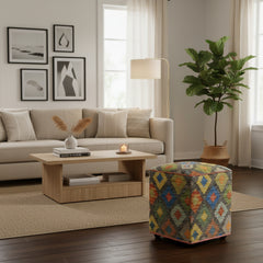 handmade Traditional Ottoman Gray Rust Hand-made SQUARE handmade ottoman pouf