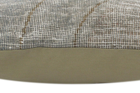 handmade Vintage Pillow Gray Brown Hand-Woven SQUARE 100% WOOL Vintage Pillow