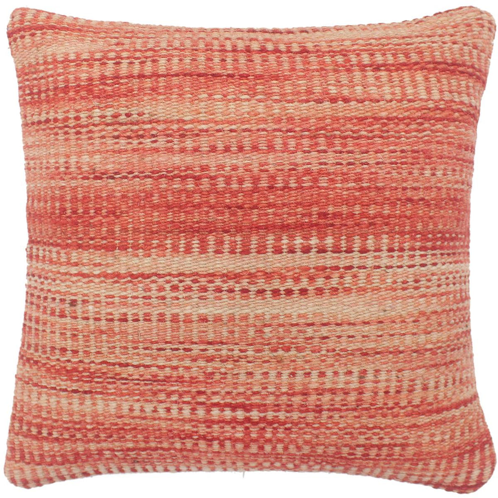 handmade Modern Red Beige Hand-Woven SQUARE 100% WOOL Pillow