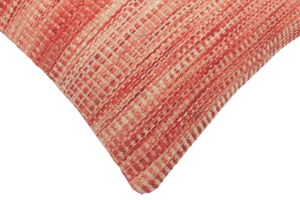 handmade Modern Red Beige Hand-Woven SQUARE 100% WOOL Pillow
