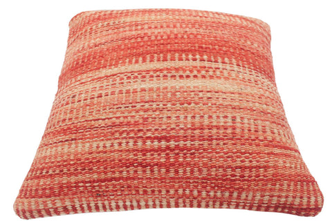 handmade Modern Red Beige Hand-Woven SQUARE 100% WOOL Pillow