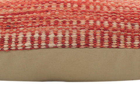 handmade Modern Red Beige Hand-Woven SQUARE 100% WOOL Pillow