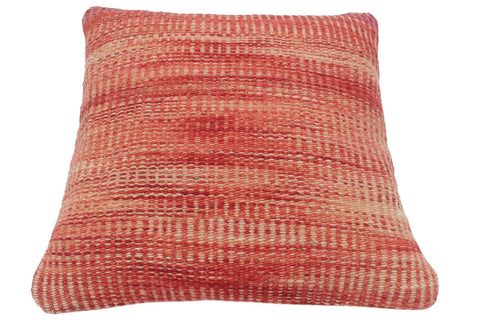 handmade Modern Red Beige Hand-Woven SQUARE 100% WOOL Pillow