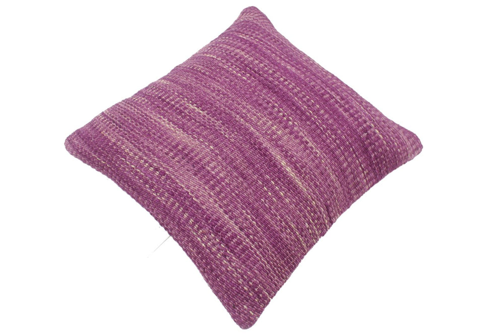 handmade Modern Purple Beige Hand-Woven SQUARE 100% WOOL Pillow