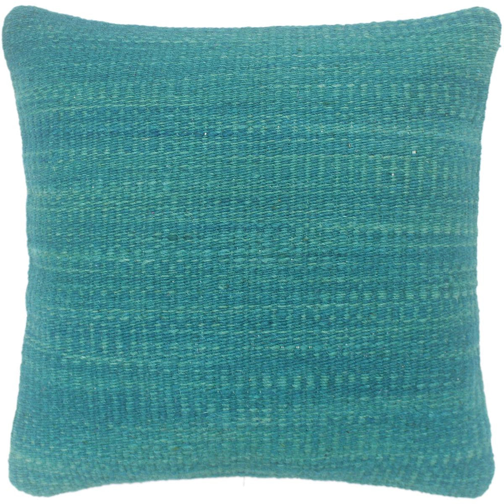 handmade Modern Green Green Hand-Woven SQUARE 100% WOOL Pillow