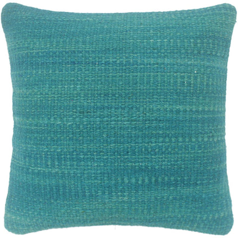 handmade Modern Green Green Hand-Woven SQUARE 100% WOOL Pillow