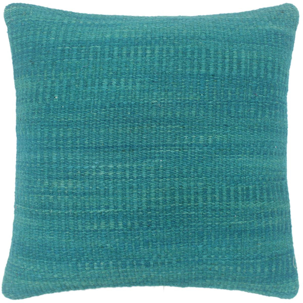 handmade Modern Green Green Hand-Woven SQUARE 100% WOOL Pillow
