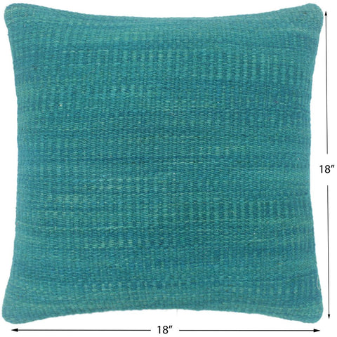 handmade Modern Green Green Hand-Woven SQUARE 100% WOOL Pillow