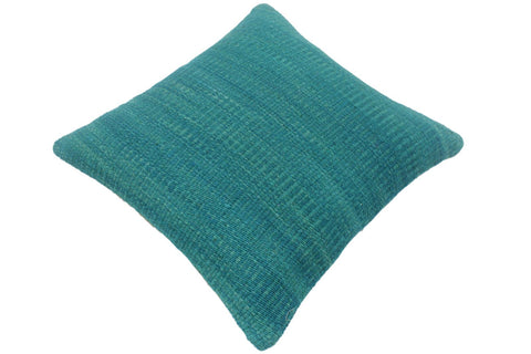 handmade Modern Green Green Hand-Woven SQUARE 100% WOOL Pillow