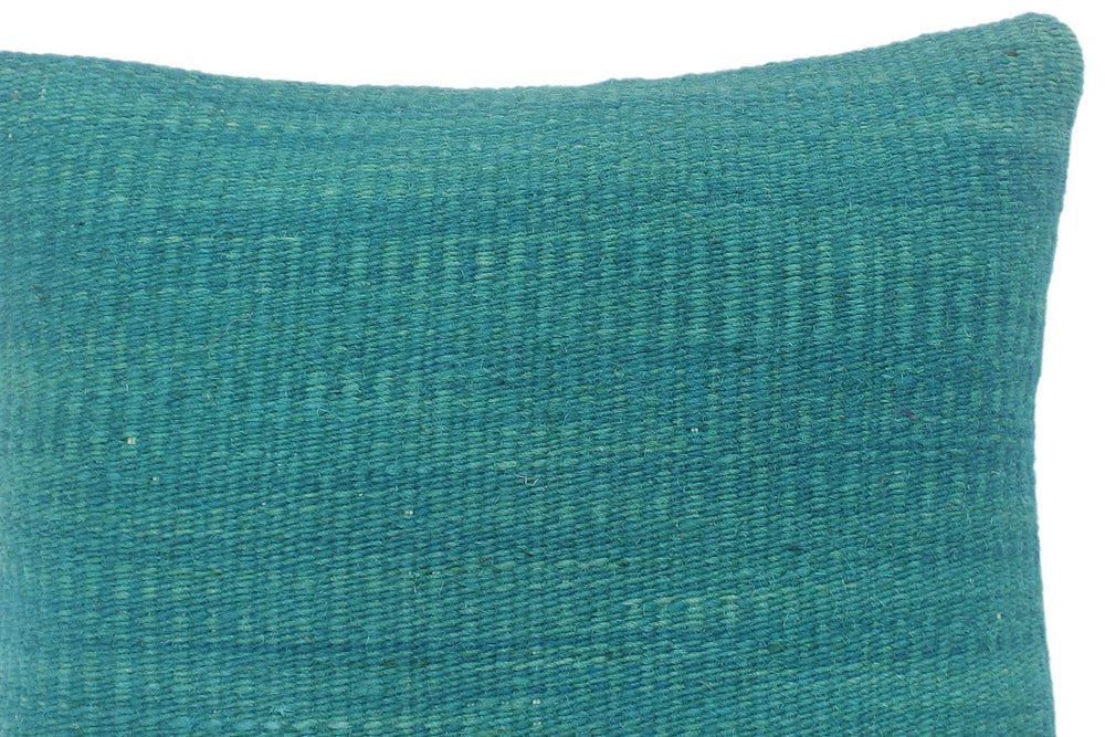 handmade Modern Green Green Hand-Woven SQUARE 100% WOOL Pillow