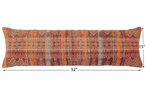 handmade Tribal Burgundy Rust Hand-Woven SQUARE 100% WOOL Pillow