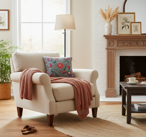 Boho Chic Baillie Kilim Suzani Handmade Pillow