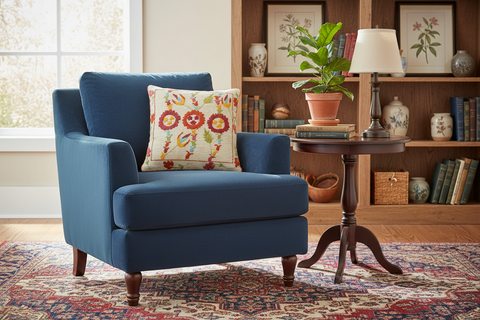 Rustic Bacon Kilim Suzani Handmade Pillow