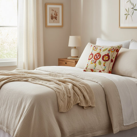 Boho Chic Burge Kilim Suzani Handmade Pillow