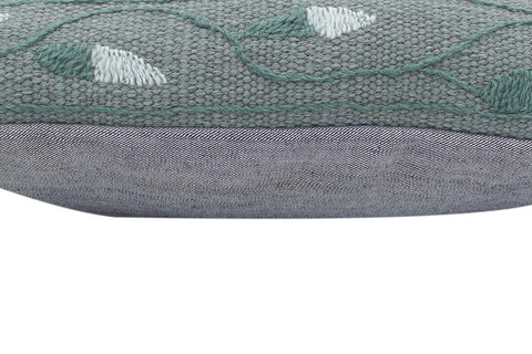 handmade  Pillow Gray Blue Hand-Woven SQUARE 100% Wool Suzani Throw Pillow