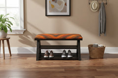 handmade Traditional Shoe Rack Rust Purple Hand-made RECTANGLE Vegetable dyed wool and wood  