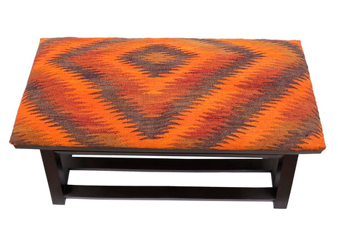 handmade Traditional Shoe Rack Rust Purple Hand-made RECTANGLE Vegetable dyed wool and wood  