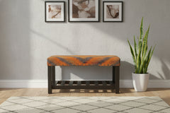 handmade Traditional Shoe Rack Rust Purple Hand-made RECTANGLE Vegetable dyed wool and wood  