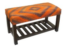 handmade Traditional Shoe Rack Rust Purple Hand-made RECTANGLE Vegetable dyed wool and wood  