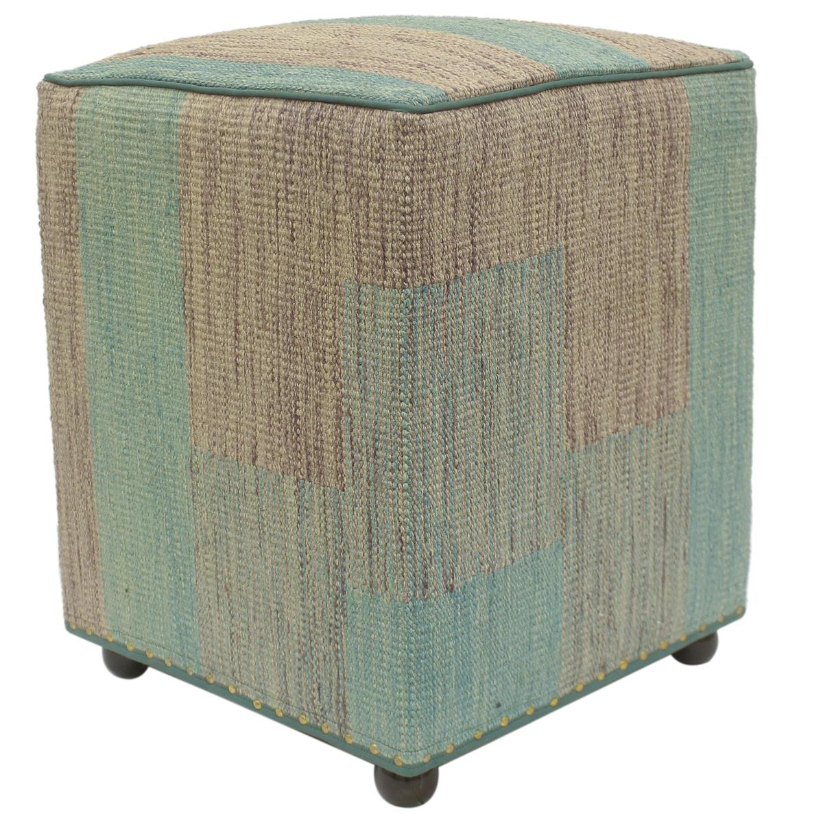 handmade Modern Ottoman Green Purple Hand-made SQUARE handmade ottoman pouf15'' x 15'' x 20''