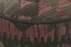 handmade Traditional Ottoman Black Purple Hand-made ROUND Vegetable dyed wool and wood  