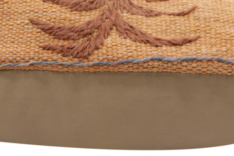 handmade Traditional Pillow Orange Red Hand-Woven SQUARE 100% WOOL Handmade pillow