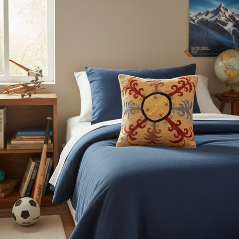 Rustic Shepherd Suzani Kilim Handmade Pillow