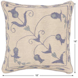 handmade Traditional Pillow Beige Blue Hand-Woven SQUARE 100% WOOL Handmade pillow