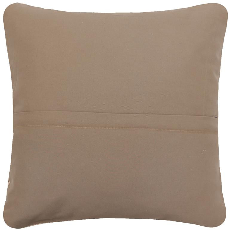 handmade Traditional Pillow Beige Red Hand-Woven SQUARE 100% WOOL Handmade pillow