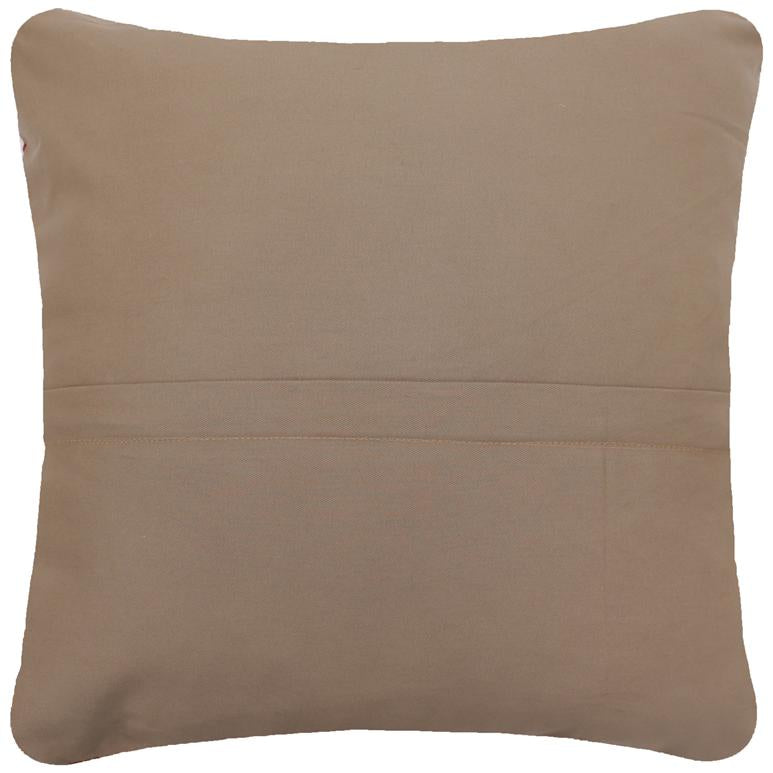 handmade Traditional Pillow Beige Red Hand-Woven SQUARE 100% WOOL Handmade pillow