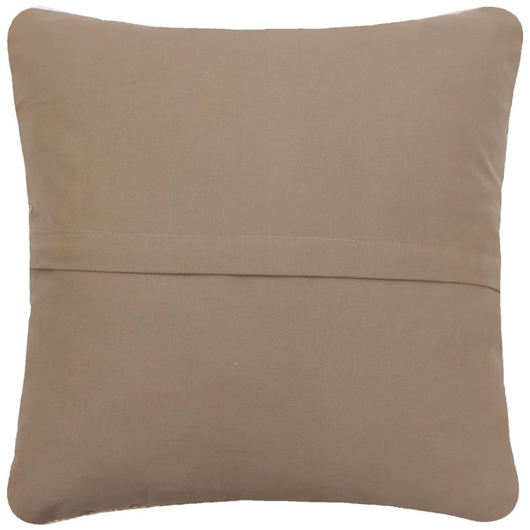 handmade Traditional Pillow Beige Red Hand-Woven SQUARE 100% WOOL Handmade pillow