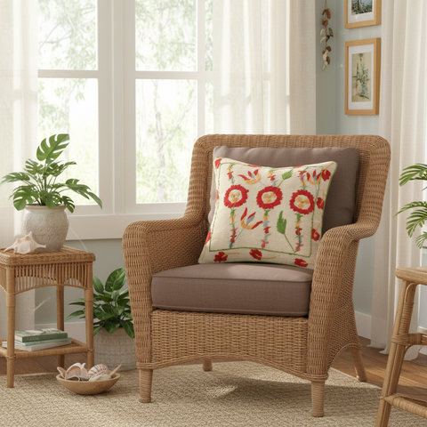 Boho Chic Lang Suzani Kilim Handmade Pillow