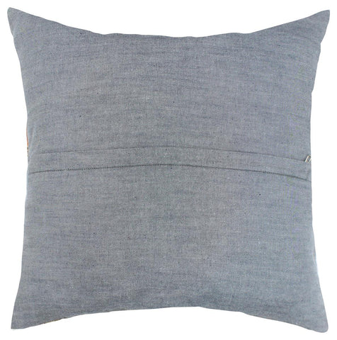 handmade Modern Pillow Blue Beige Hand-Woven SQUARE 100% WOOL  Hand woven turkish pillow  2 x 2