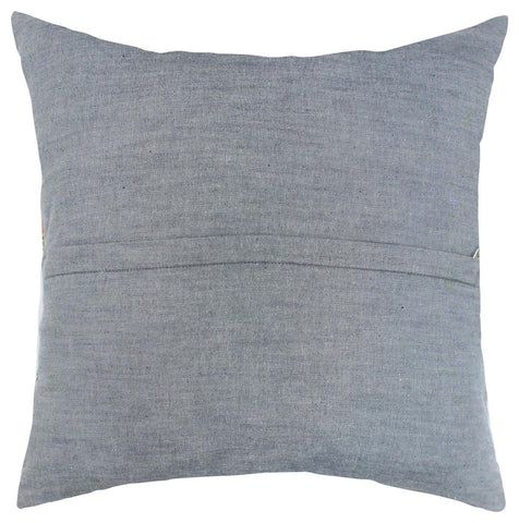 handmade Modern Pillow Blue Beige Hand-Woven SQUARE 100% WOOL  Hand woven turkish pillow  2 x 2