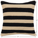 handmade Modern Pillow Beige Black Hand-Woven SQUARE 100% WOOL  Hand woven turkish pillow  2 x 2