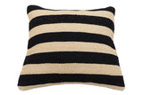 handmade Modern Pillow Beige Black Hand-Woven SQUARE 100% WOOL  Hand woven turkish pillow  2 x 2