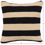 handmade Modern Pillow Beige Black Hand-Woven SQUARE 100% WOOL  Hand woven turkish pillow  2 x 2