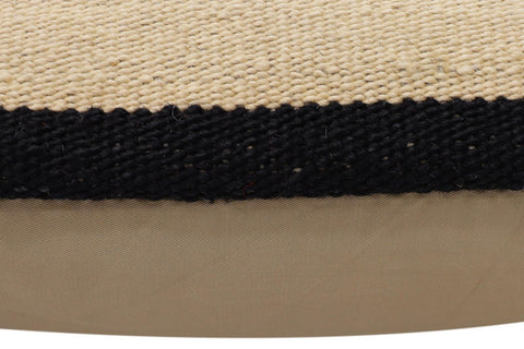 handmade Modern Pillow Beige Black Hand-Woven SQUARE 100% WOOL  Hand woven turkish pillow  2 x 2