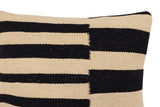 handmade Modern Pillow Beige Black Hand-Woven SQUARE 100% WOOL  Hand woven turkish pillow  2 x 2