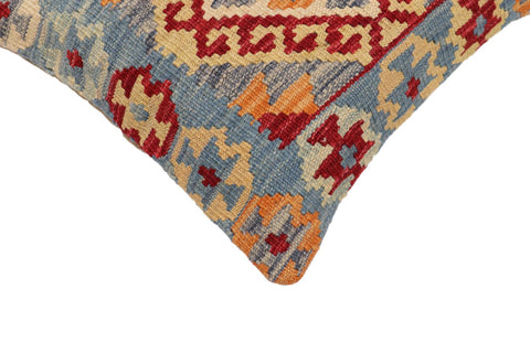handmade Traditional Pillow Blue Red Hand-Woven SQUARE 100% WOOL Hand woven turkish pillow2 x 2