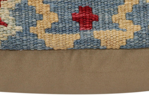 handmade Traditional Pillow Blue Red Hand-Woven SQUARE 100% WOOL Hand woven turkish pillow2 x 2