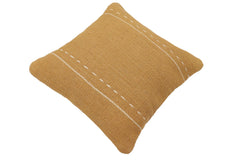 handmade Modern Pillow Brown Beige Hand-Woven SQUARE 100% WOOL  Hand woven turkish pillow  2 x 2