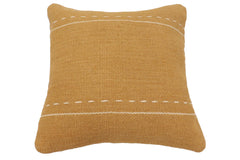handmade Modern Pillow Brown Beige Hand-Woven SQUARE 100% WOOL  Hand woven turkish pillow  2 x 2